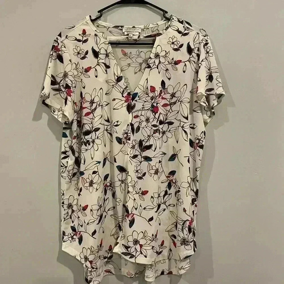 Anatomie Floral Blouse v Neck Made in Italy size L - Picture 1 of 4